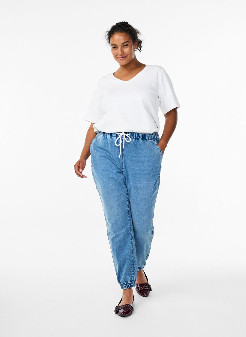 Jeans-Jogginghose mit Taschen, Blau, Model image number 0