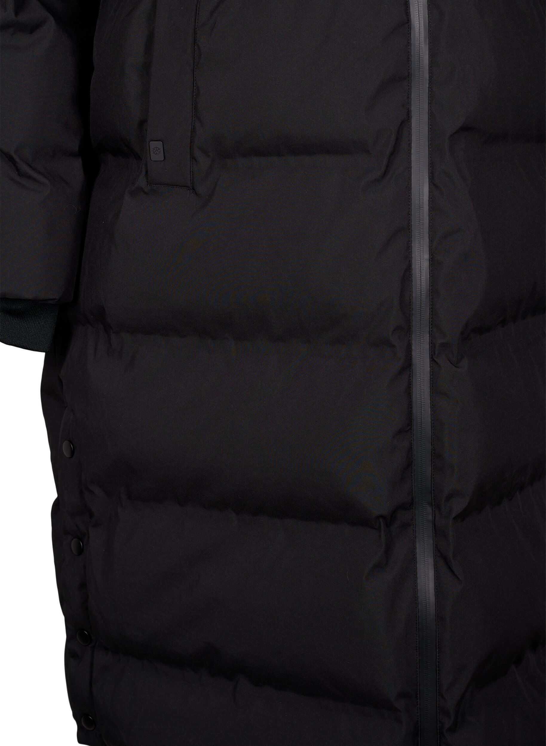 ZizziLanger Winter-Steppmantel mit Kapuze, Schwarz, Packshot image number 3