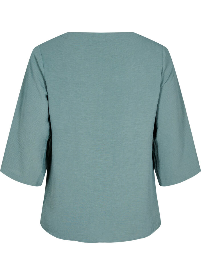 Bluse mit 3/4-&Auml;rmeln, Gr&uuml;n, Packshot image number 1