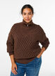 Pullover mit hohem Kragen und Struktur, Braun, Model image number 0
