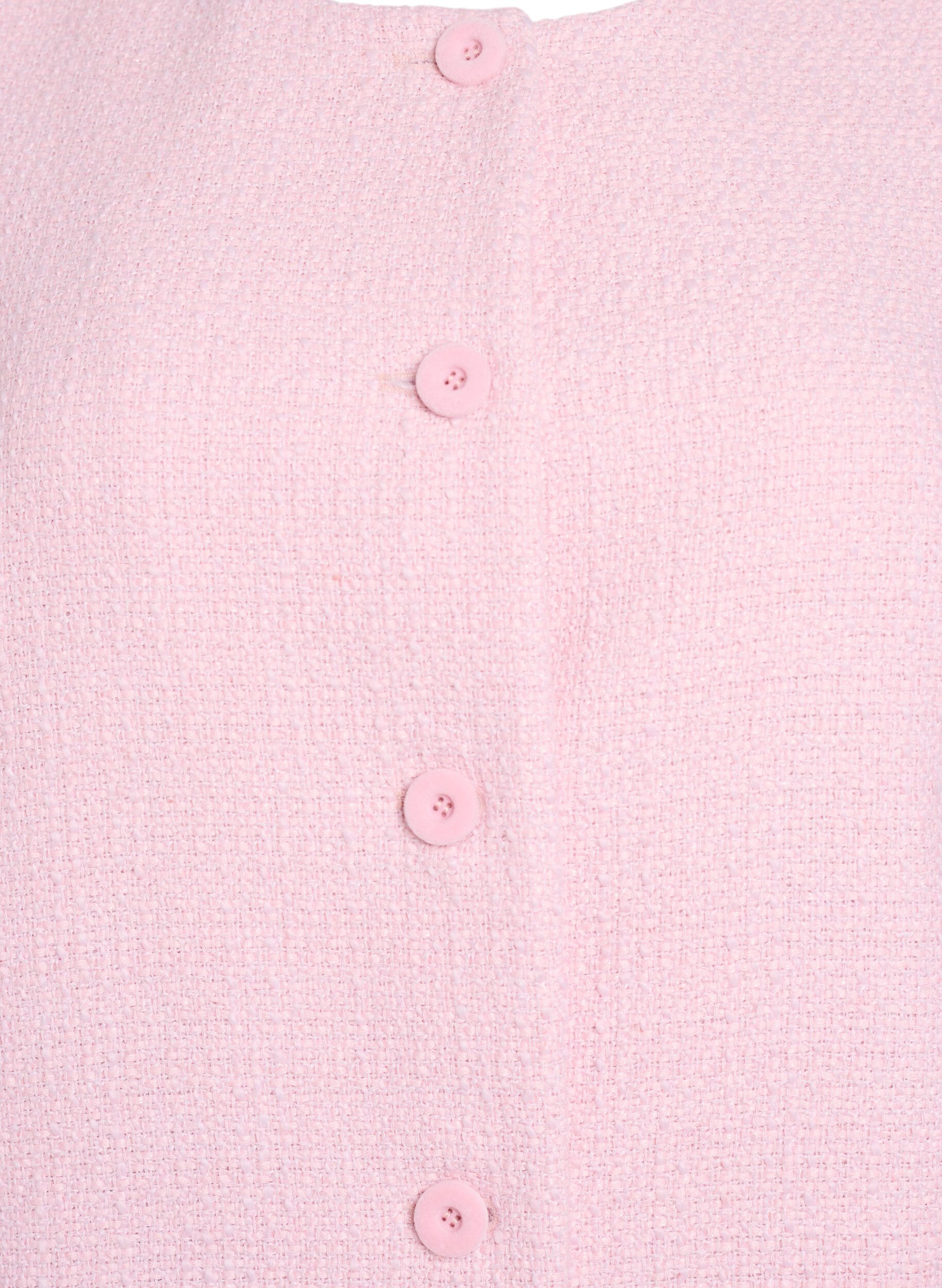 ZizziJacke aus Boucl&eacute; mit R&uuml;schendetails, Pink, Packshot image number 2