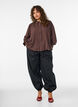 Bluse mit Ballonform und verdecktem Rei&szlig;verschluss, Braun, Model image number 1