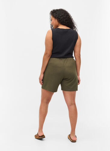 Shorts aus Rippqualität mit Taschen, Dusty Olive, Model image number 0