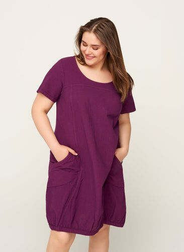 Kleid mit Taschen, Dark Purple, Model image number 0