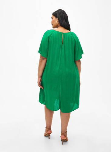 Viskosekleid mit kurzen Ärmeln, Jolly Green, Model image number 1