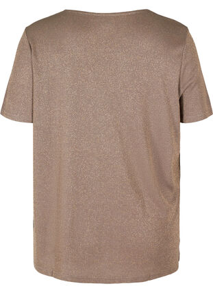 Schimmer T-Shirt mit V-Ausschnitt, Golden, Packshot image number 1