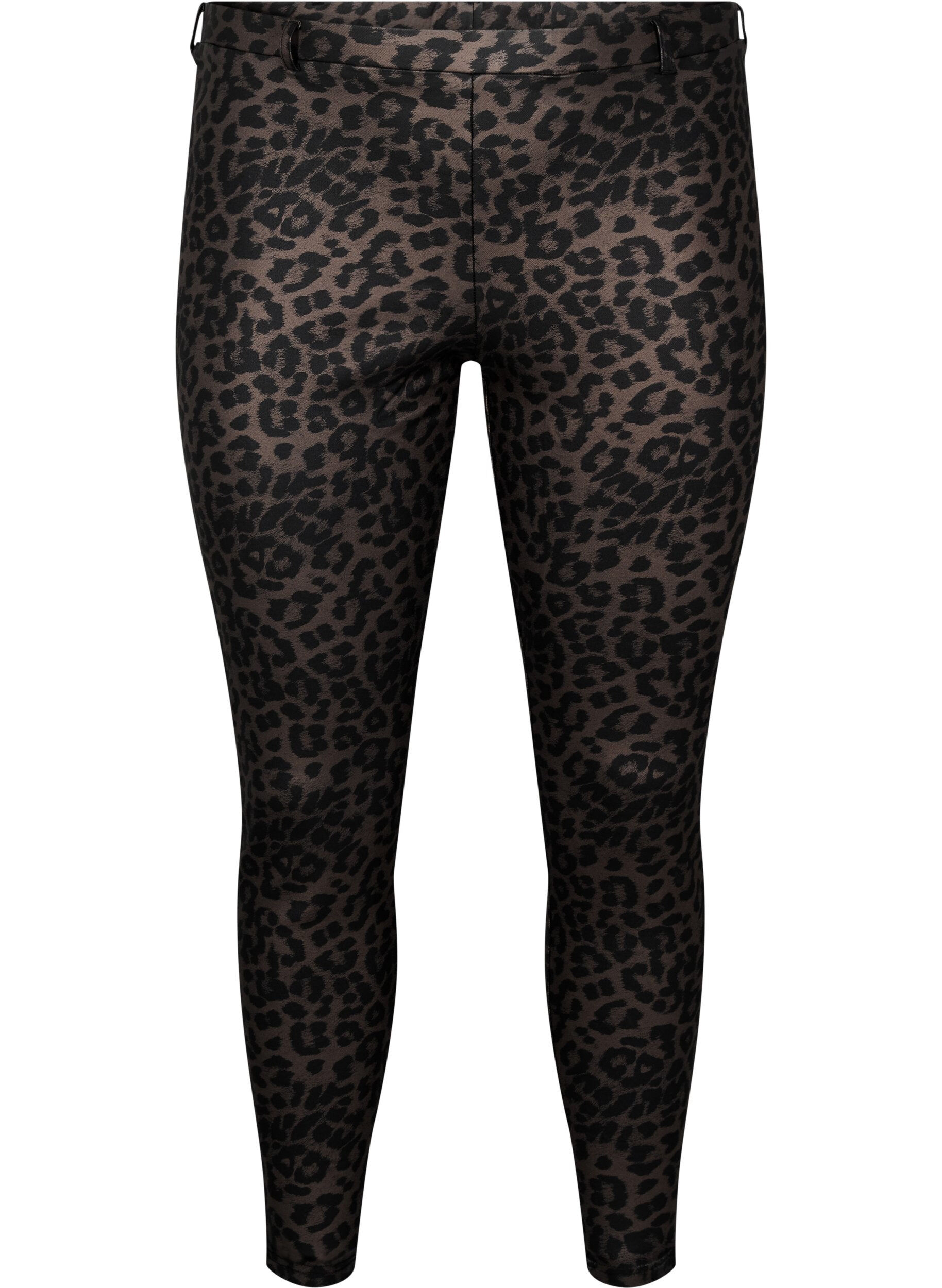 Beschichtete Leggings mit Leopardenmuster und verk&uuml;rzter L&auml;nge