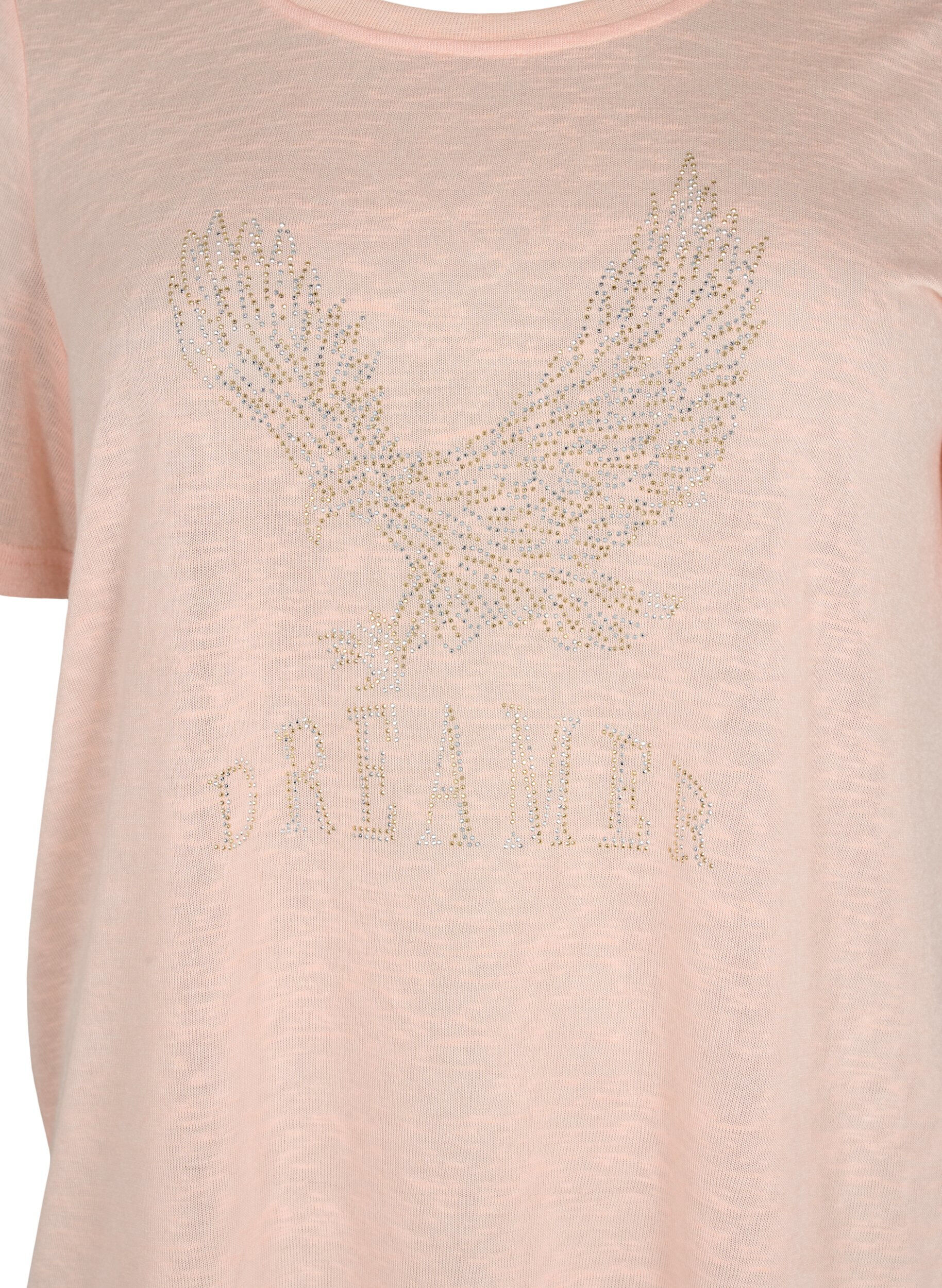 ZizziT-Shirt mit Nieten und Rundhalsausschnitt, Pale Blush, Packshot image number 2