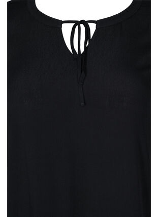 Kurzärmliges Viskose-Kleid mit Aufdruck, Black, Packshot image number 2