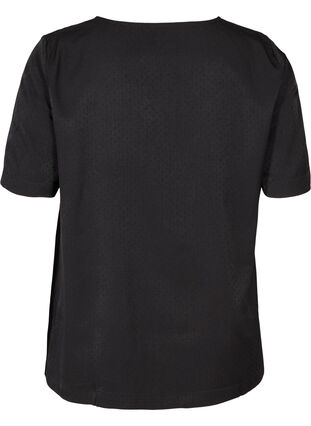 Kurzarm Bluse mit Reißverschlussdetail, Black, Packshot image number 1