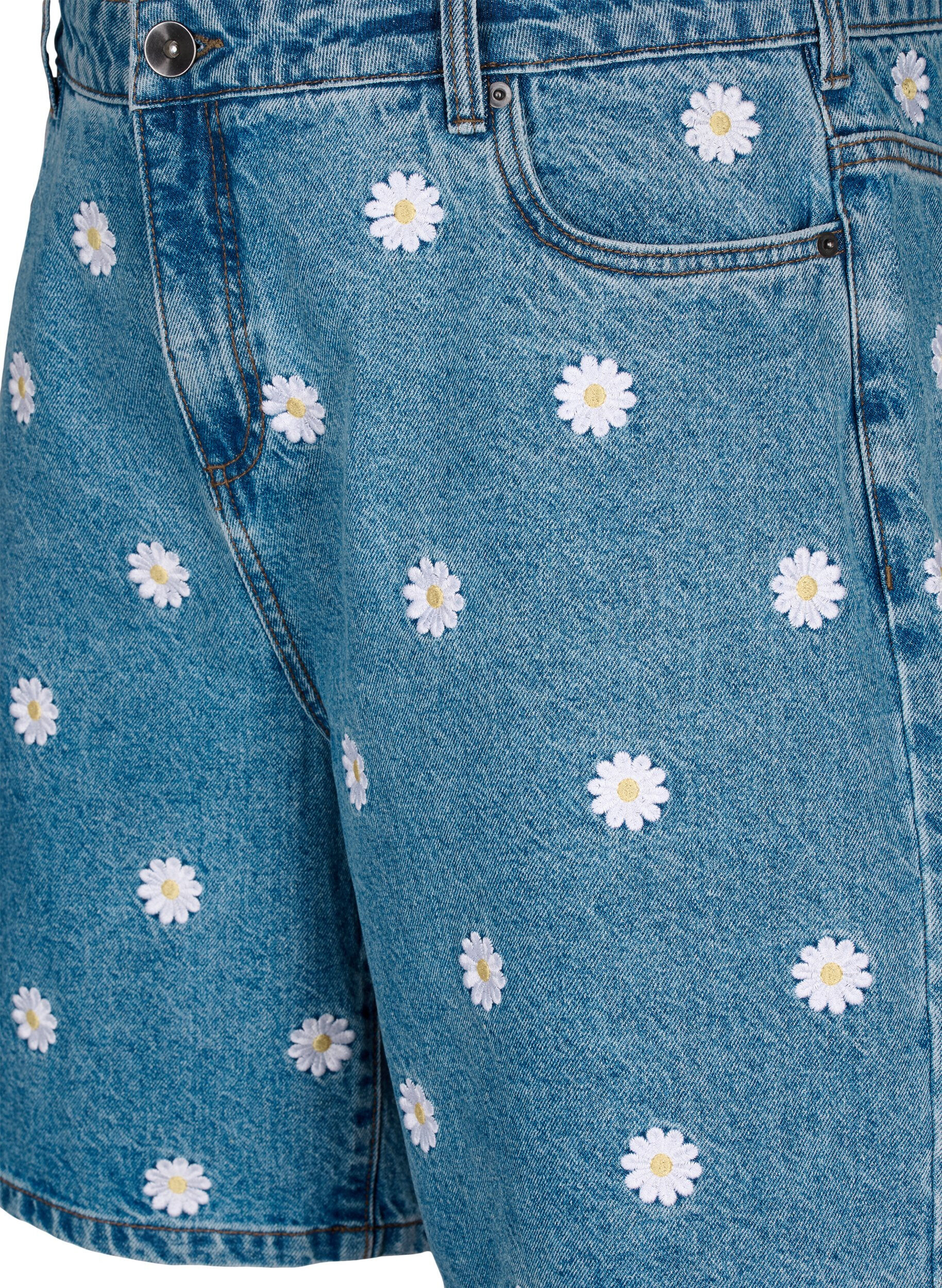 ZizziMille kurze Hosen mit hohem Bund und Blumenstickerei, L.B. Flower, Packshot image number 2