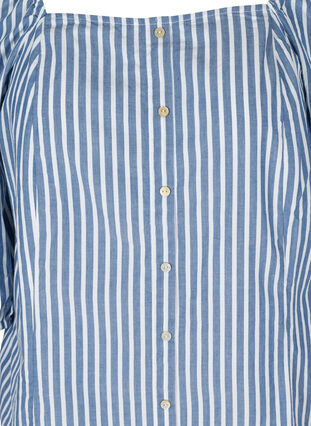 Baumwollbluse mit Streifen und 3/4-Ärmel, Bijou Blue Stripe, Packshot image number 2
