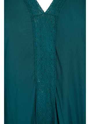 Strandkleid aus Viskose mit Spitzendetails, Deep Teal, Packshot image number 2