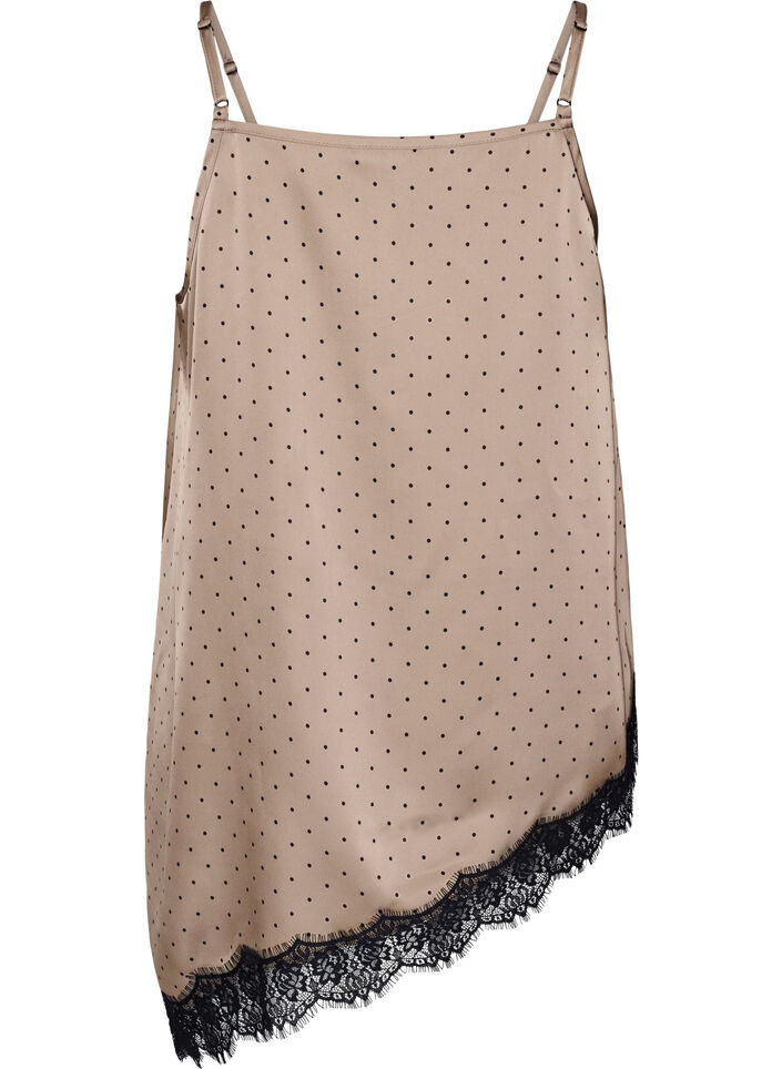 Tr&auml;gertop mit Spitze und asymmetrischem Saum, Beige, Packshot image number 1