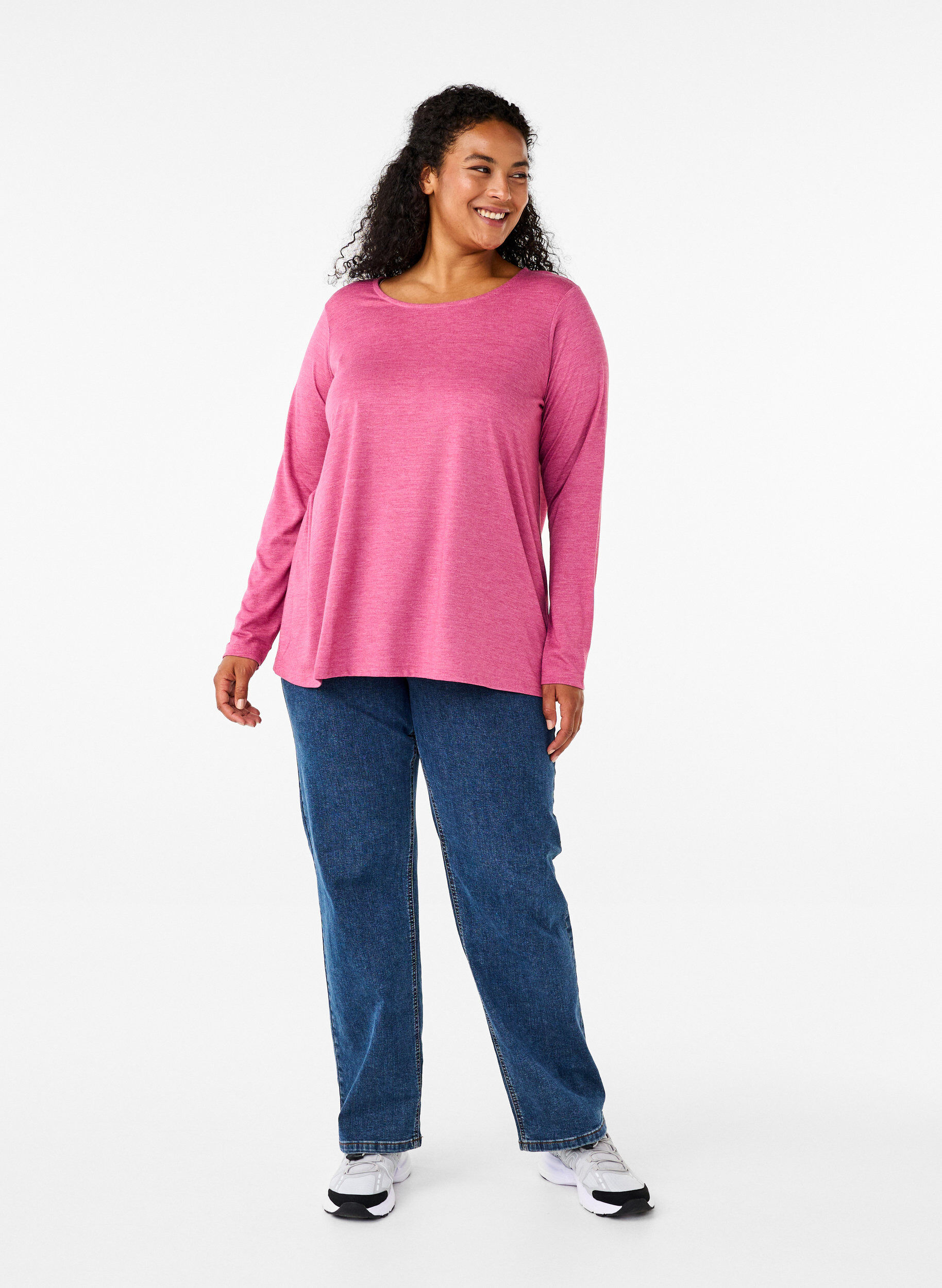 ZizziLang&auml;rmliges T-Shirt mit Rundhalsausschnitt, Malaga Mel., Model image number 2