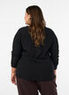 Strukturierte Bluse mit gewellten Kanten, Schwarz, Model image number 2