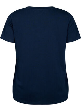 Kurzärmeliges T-Shirt mit V-Ausschnitt, Navy Blazer, Packshot image number 1