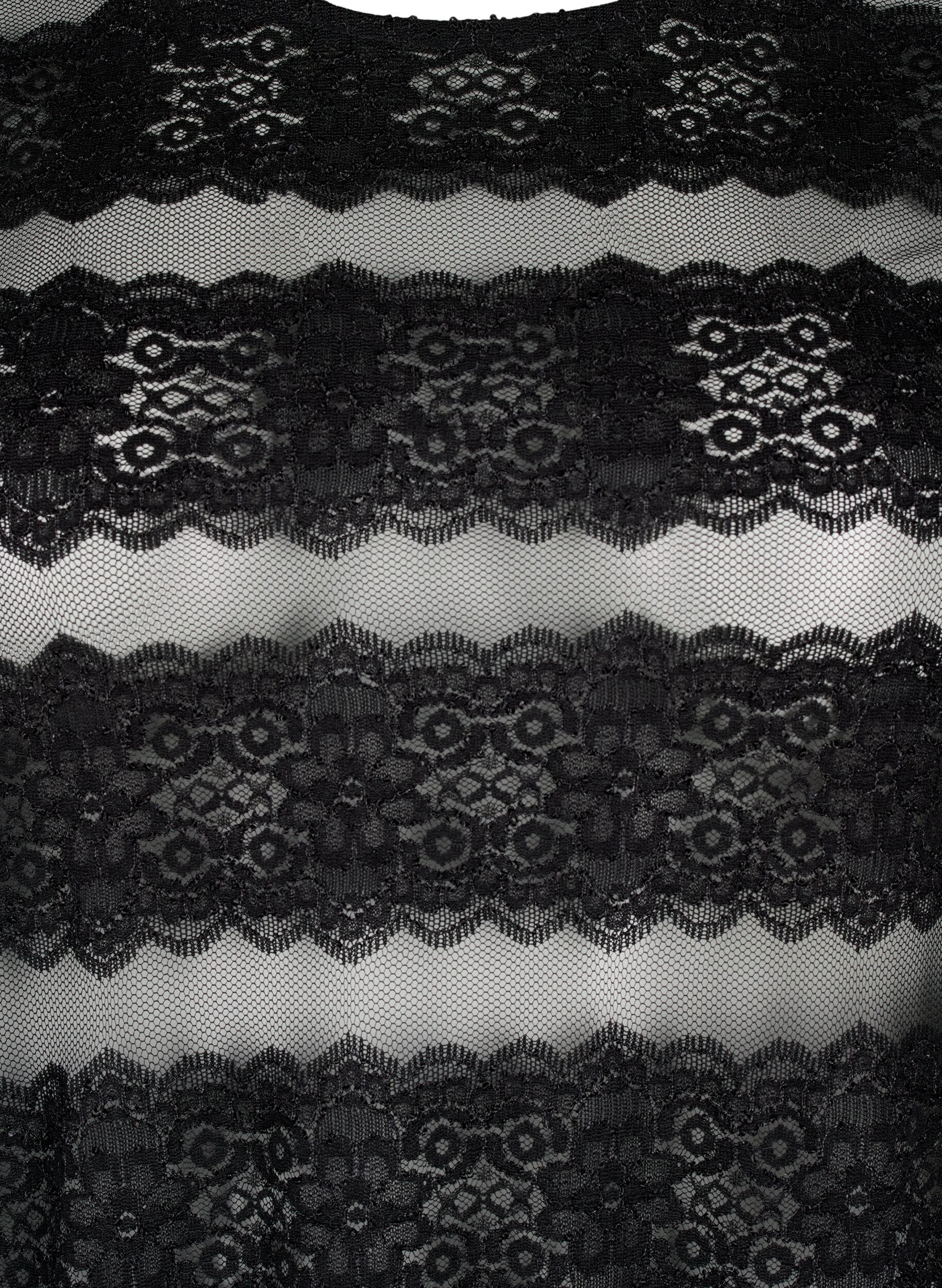 ZizziMidikleid mit Spitze und transparentem Mesh, Black, Packshot image number 2