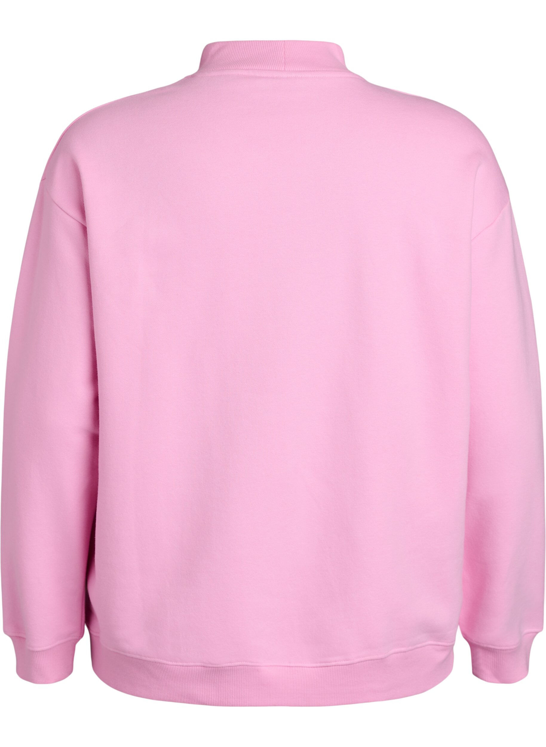 ZizziSweatshirt mit hohem Kragen und langen &Auml;rmeln, Pink, Packshot image number 3