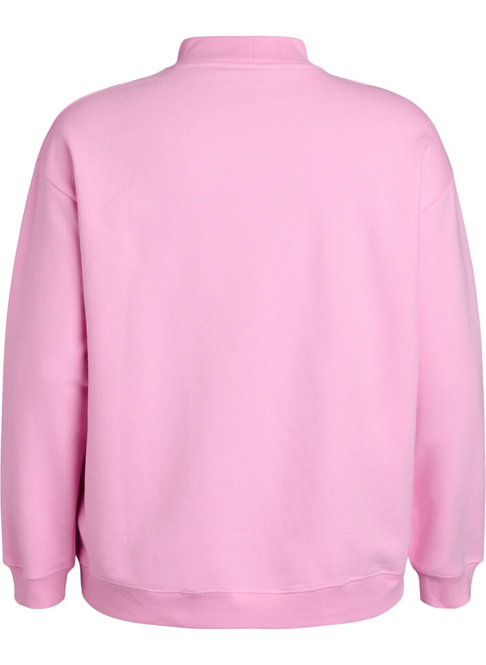 Sweatshirt mit hohem Kragen und langen &Auml;rmeln, Pink, Packshot image number 3