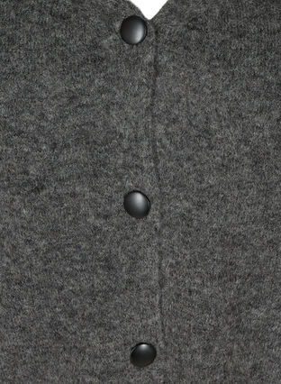 Kurzer Strickcardigan aus Wollmischung, Dark Grey Melange, Packshot image number 2