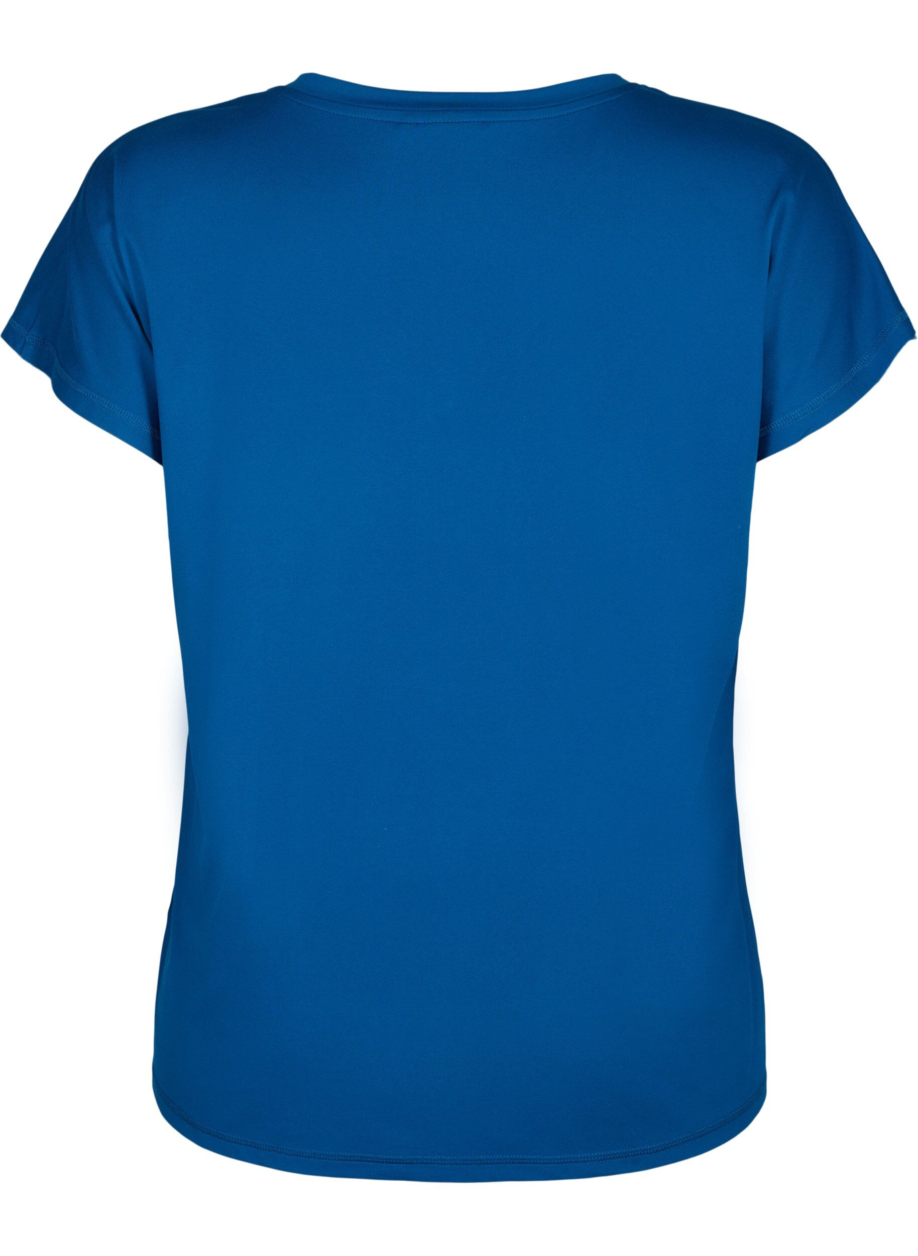 ZizziLockeres Trainings-T-Shirt mit V-Ausschnitt, Blue Opal, Packshot image number 1