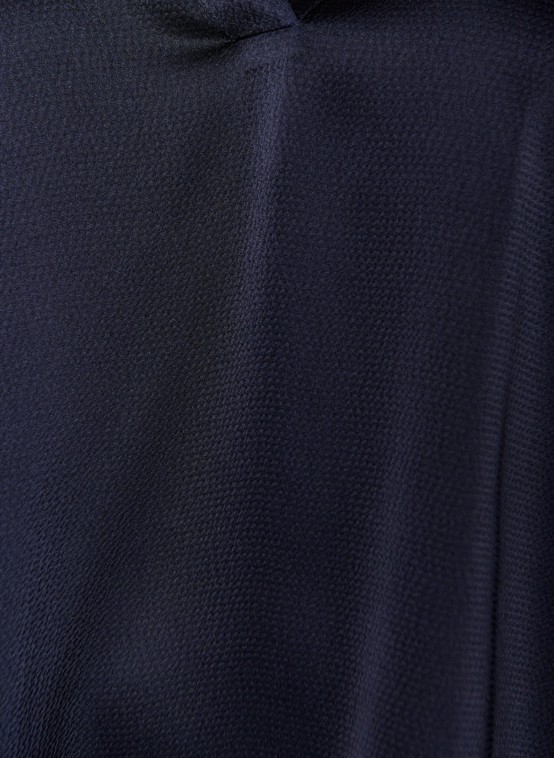 ZizziBluse in Satin-Optik mit 1/2-&Auml;rmeln und R&uuml;schenkragen, Blau, Packshot image number 2