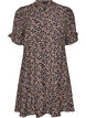 Kurzes Kleid aus Viskose mit R&uuml;schendetails, Blau, Packshot image number 0