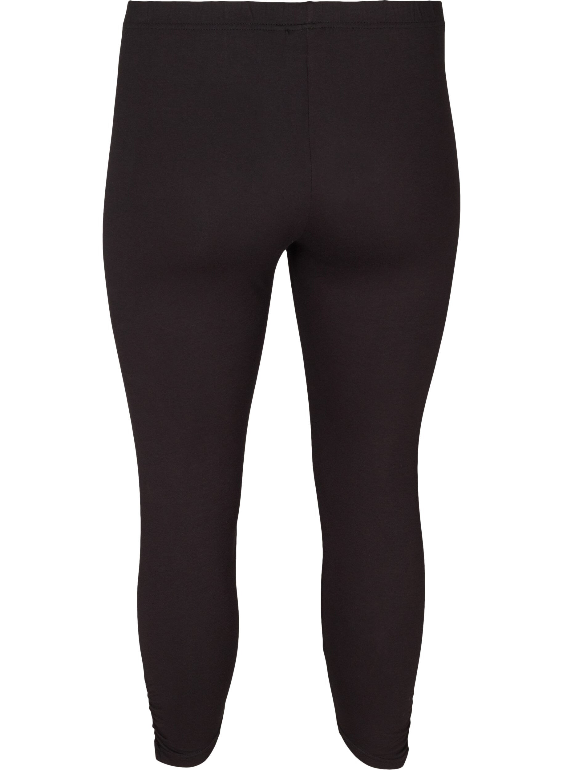ZizziBasic 3/4-Leggings mit Faltendetails, Black, Packshot image number 1