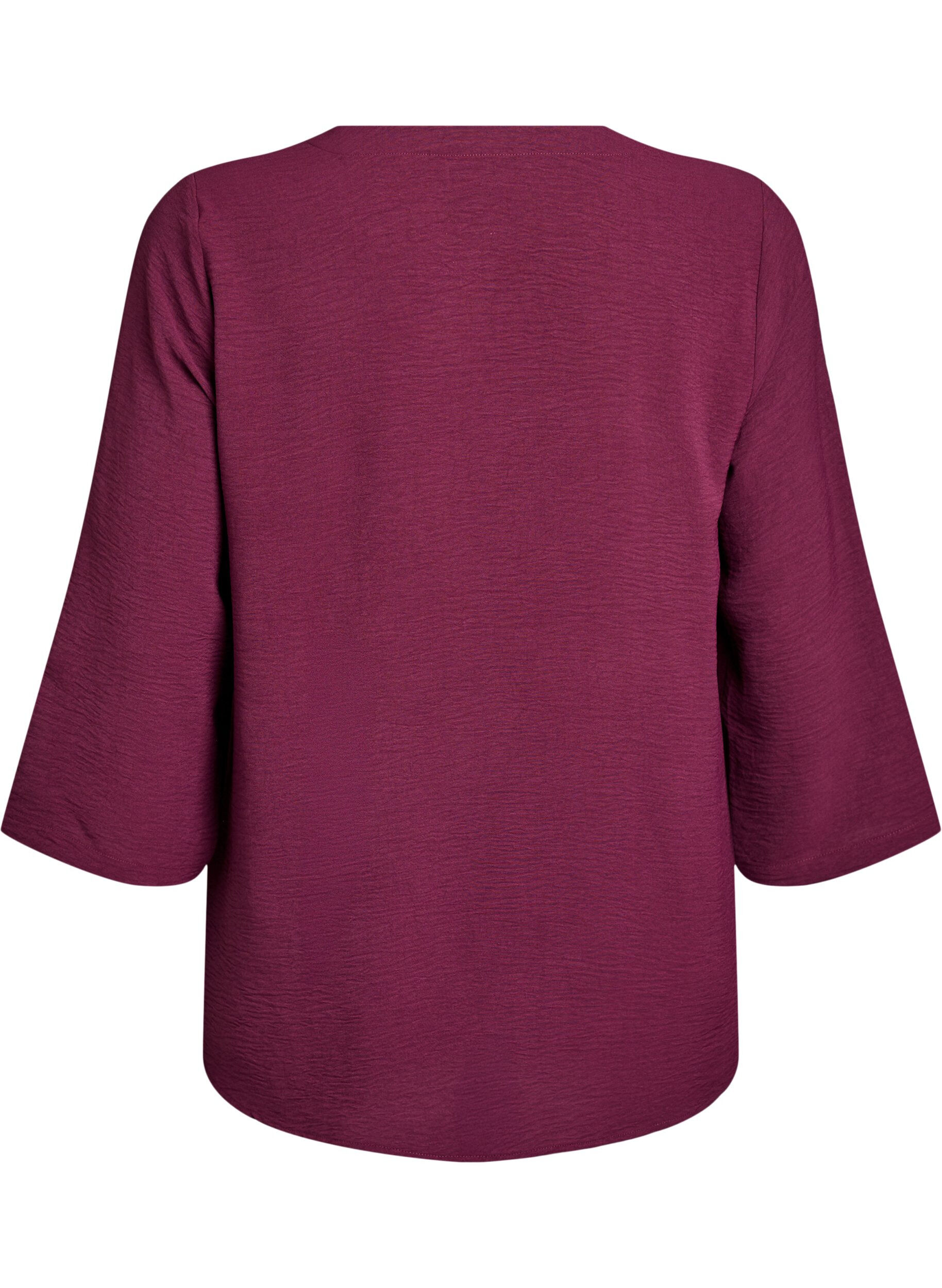 ZizziBluse mit 3/4-&Auml;rmeln, Dunkles Bordeaux, Packshot image number 1