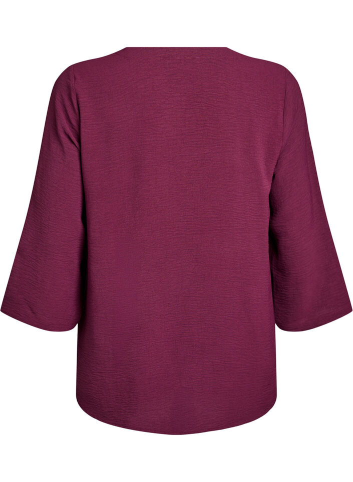 Bluse mit 3/4-&Auml;rmeln, Dunkles Bordeaux, Packshot image number 1