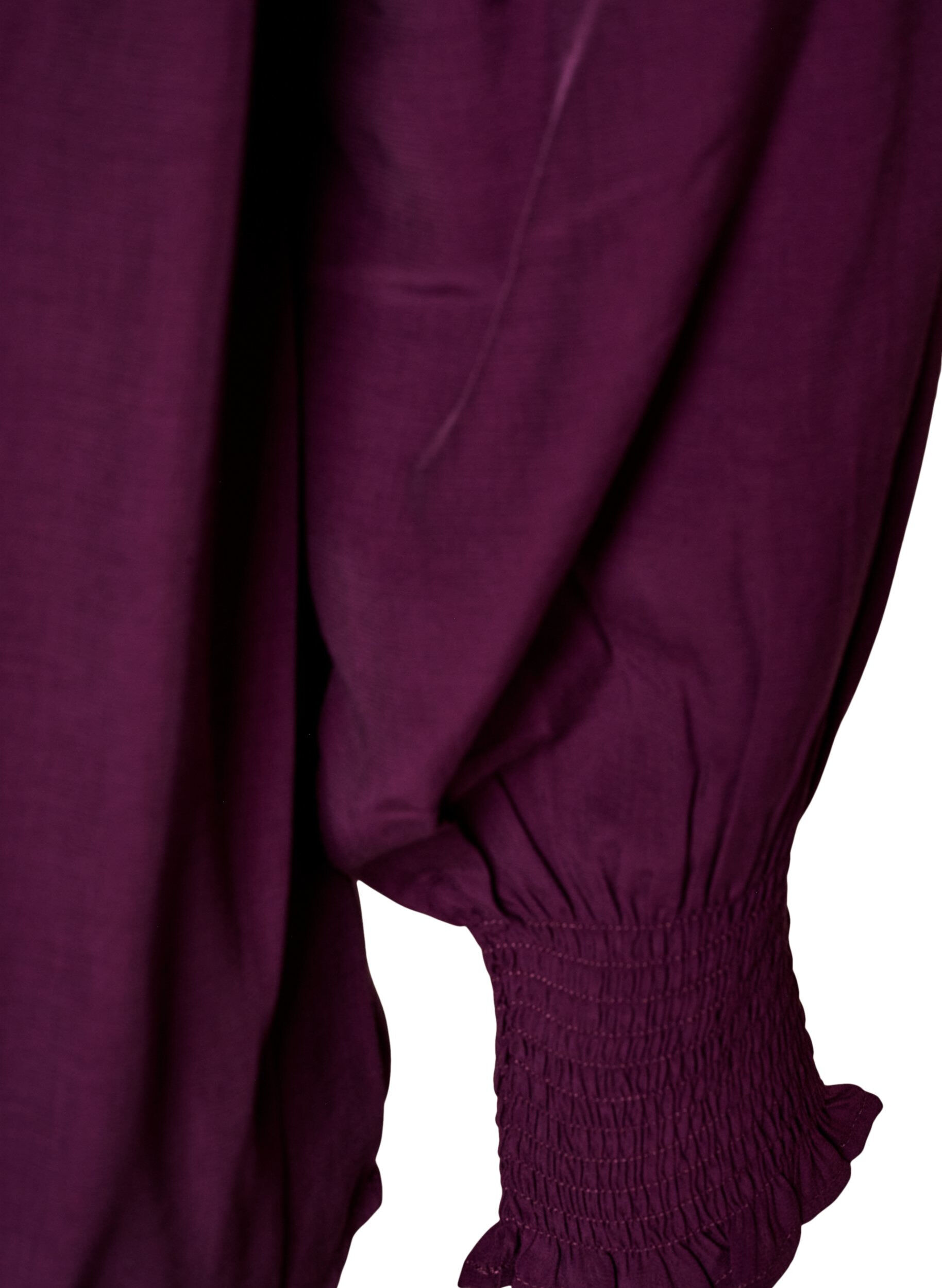 ZizziBluse mit R&uuml;schenkragen und Raffung, Lila, Packshot image number 3