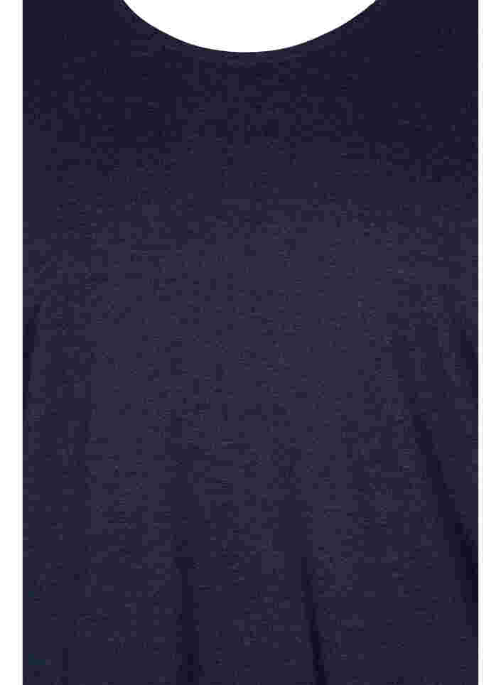 Basic Bluse mit langen Ärmeln, Night Sky Melange, Packshot image number 2