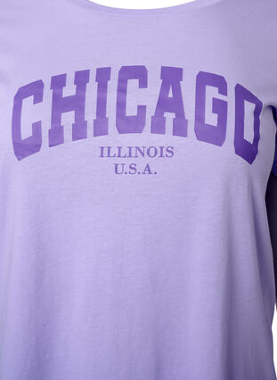 T-Shirt aus Baumwolle mit Textprint, Lavender W. Chicago, Packshot image number 2