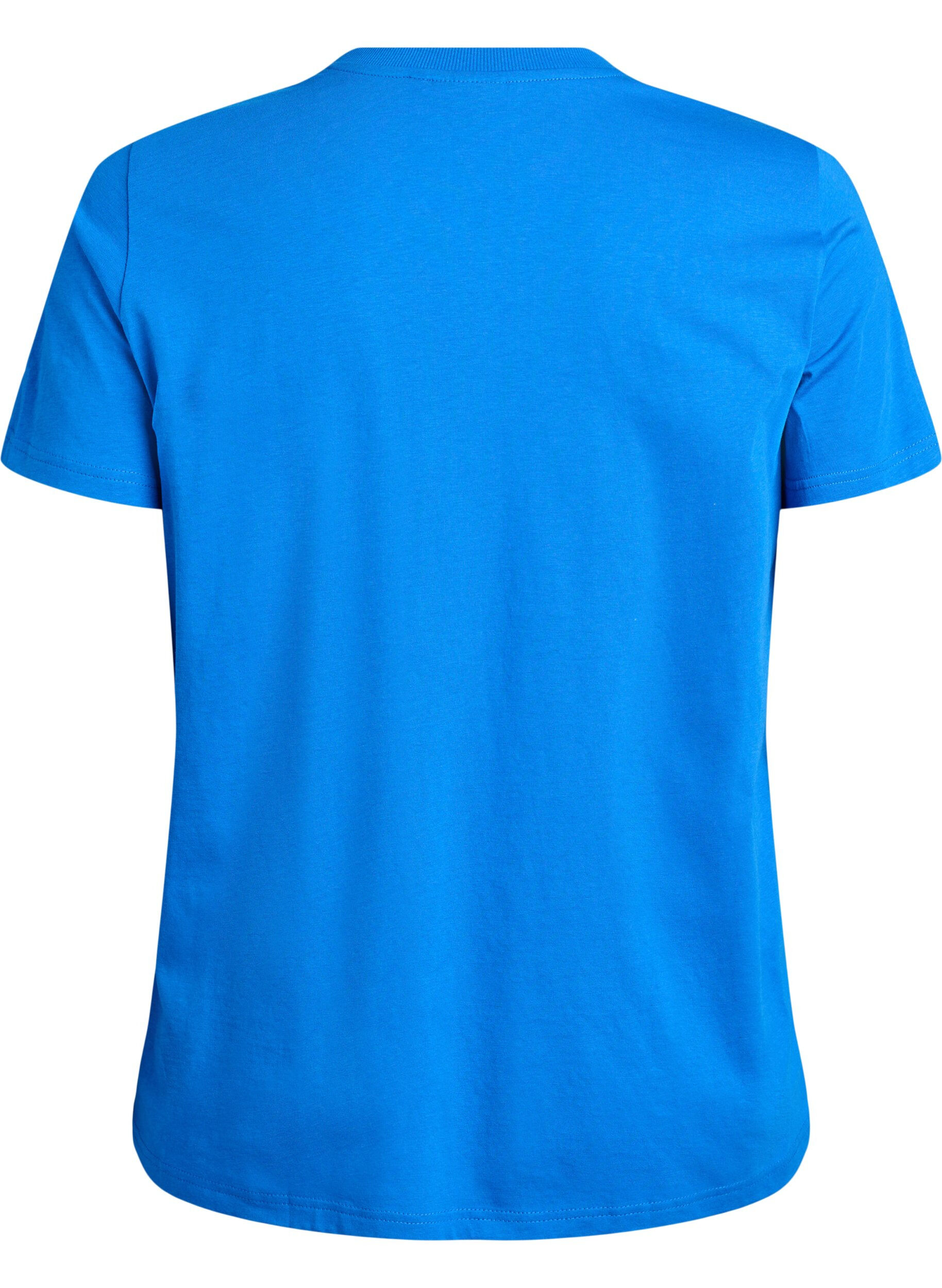 ZizziBasic-T-Shirt aus Baumwolle mit Rundhalsausschnitt, Blau, Packshot image number 1