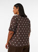 Kurz&auml;rmelige Strickbluse mit Polka Dots, Braun, Model image number 2