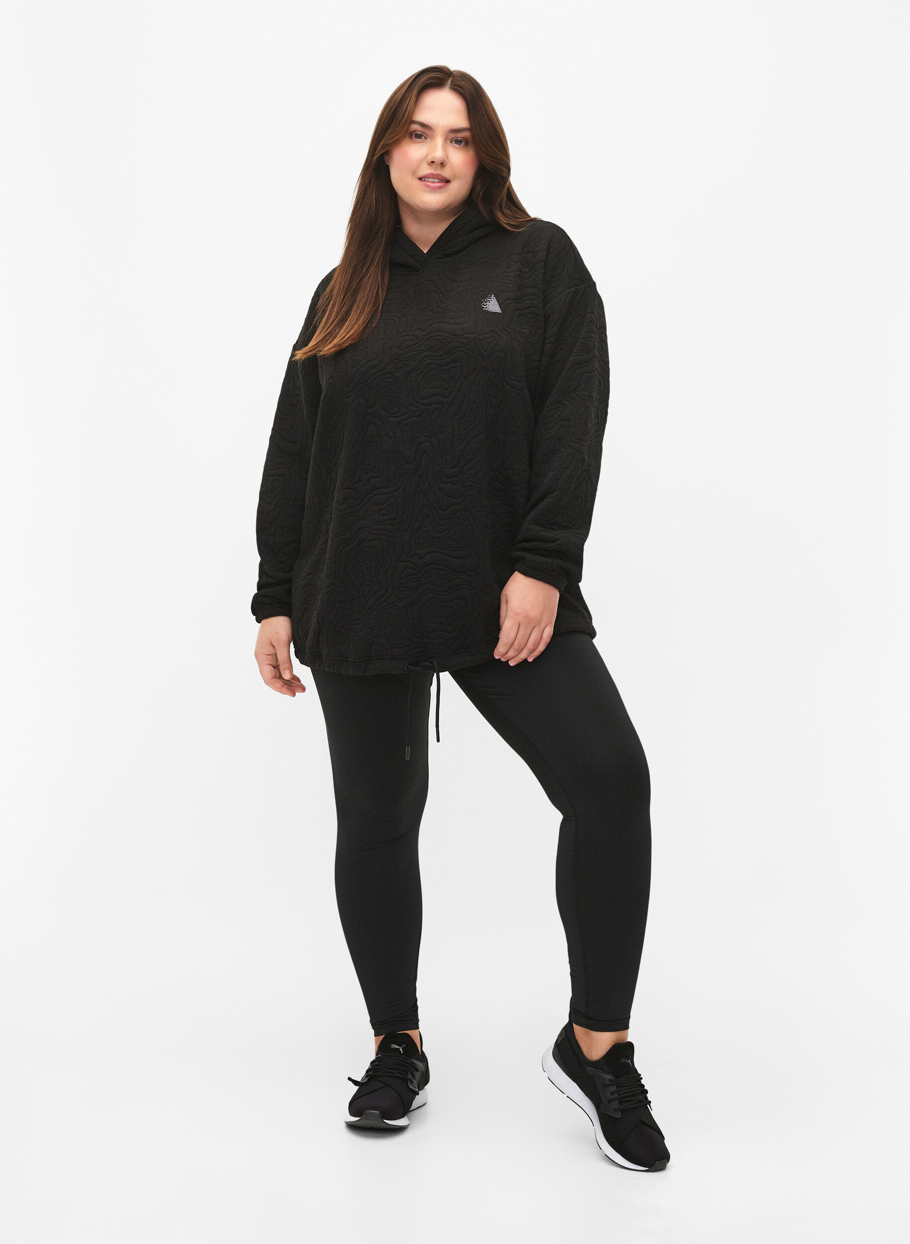 ZizziSportliches Sweatshirt mit Kapuze, Black, Model image number 3
