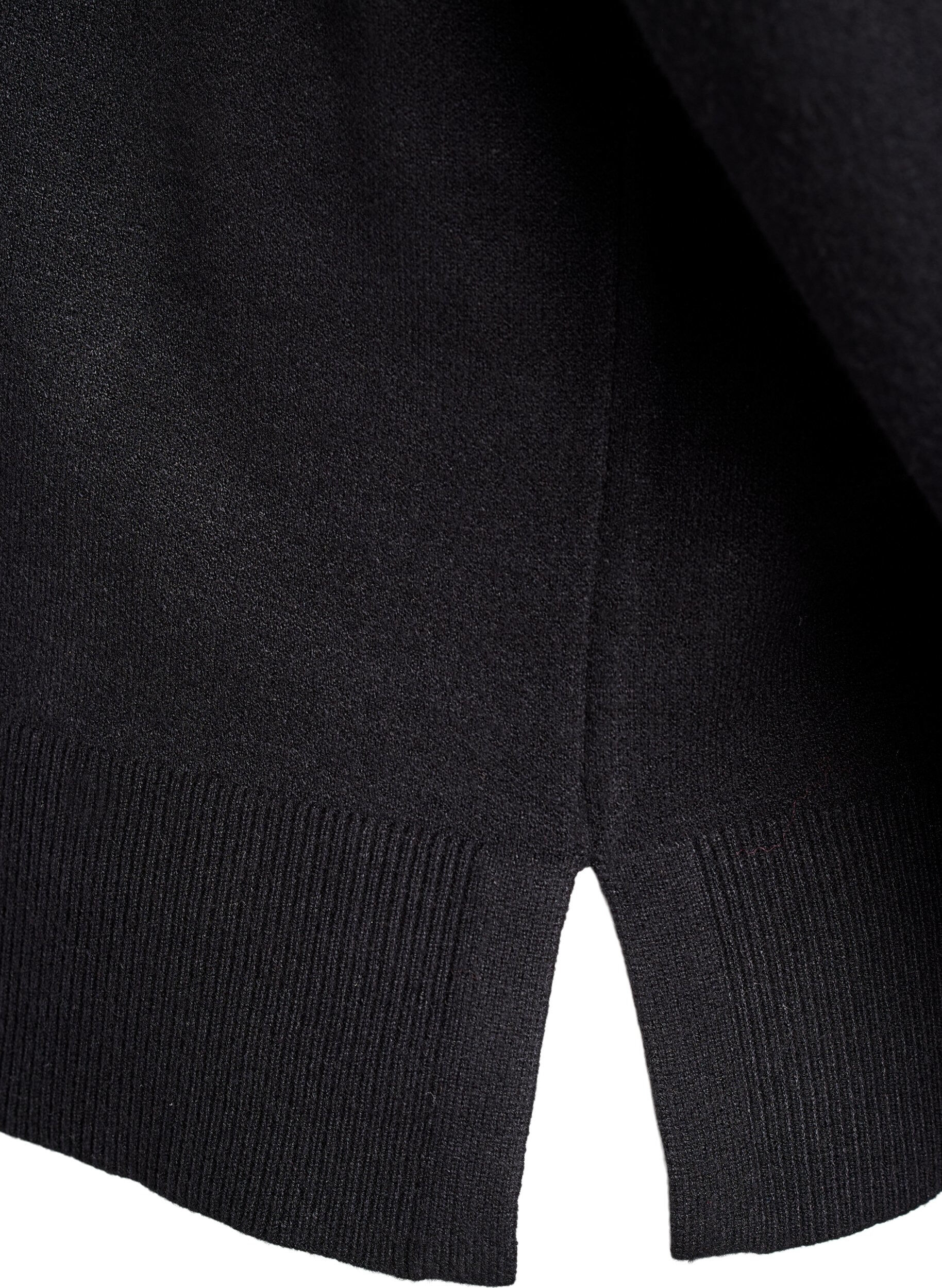 ZizziStrickbluse mit hohem Kragen, Schwarz, Packshot image number 3