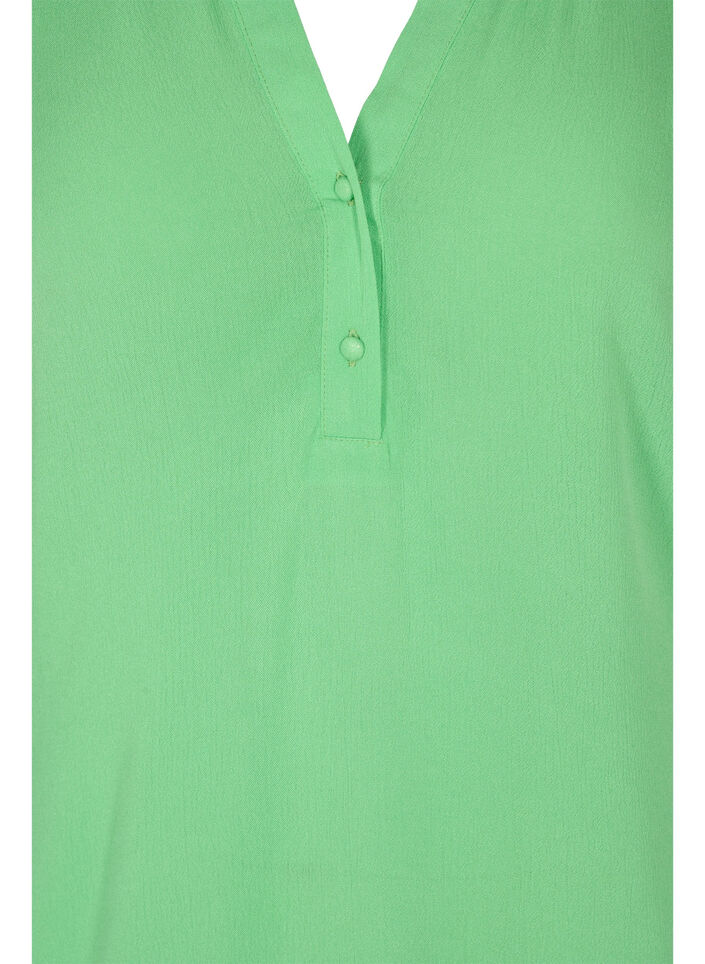 Viskosebluse mit 3/4-Ärmeln und V-Ausschnitt, Summer Green, Packshot image number 2