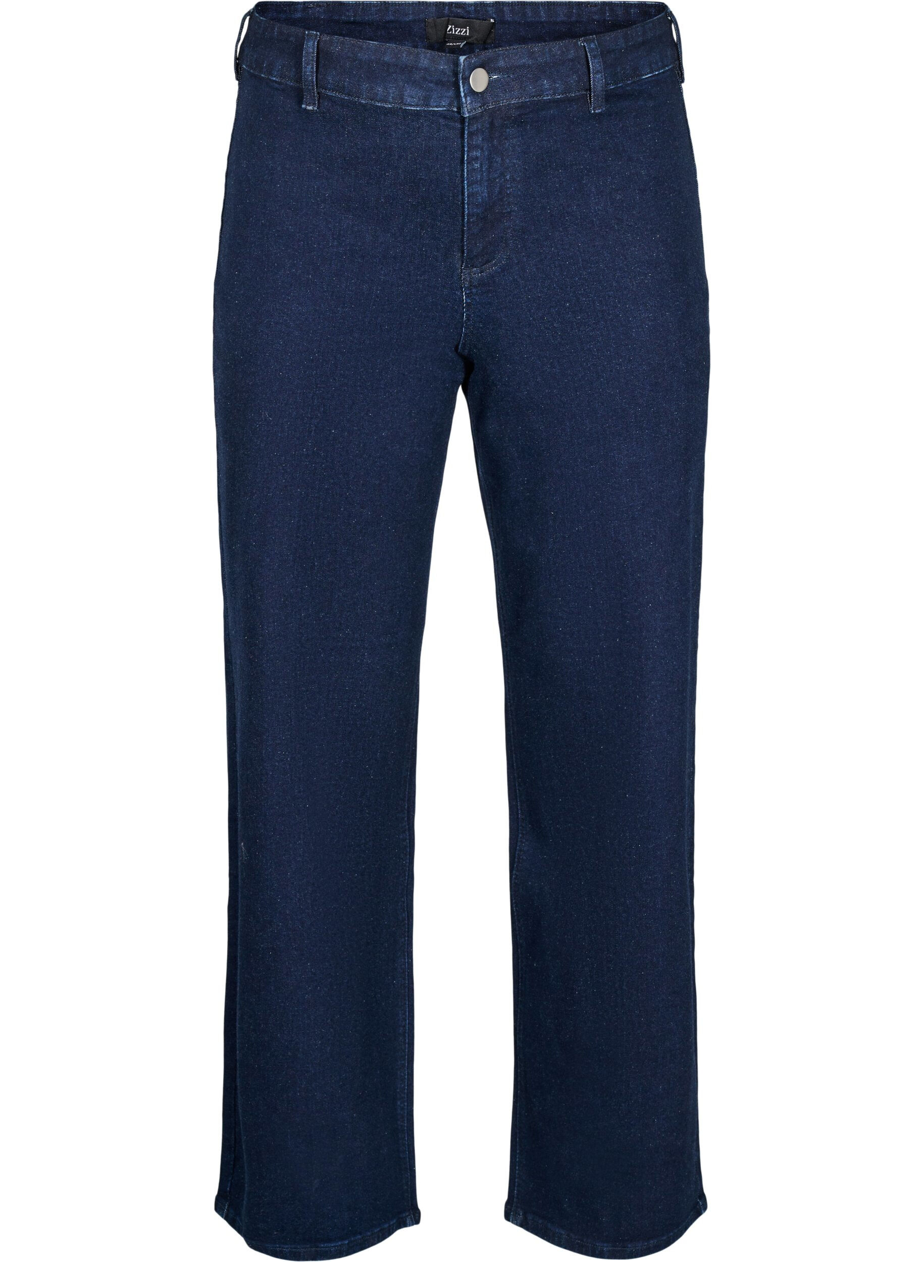 Jeans mit hoher Taille und weitem Bein