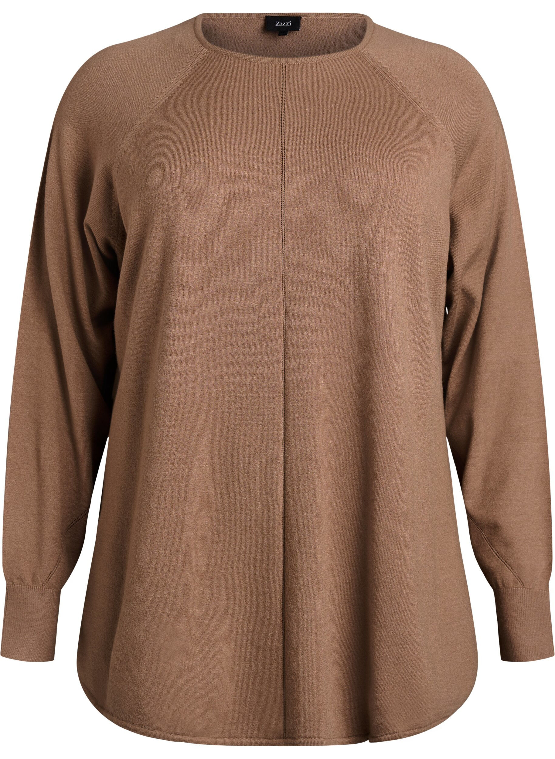 Strickbluse mit Rundhalsausschnitt und Strickmuster