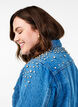Jeansjacke mit Strasssteinen, Blau, Model image number 3