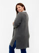 Lange Strickjacke aus Rippenstrick, Dark Grey Melange, Model image number 1