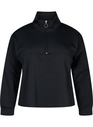 Sweatshirt aus Modalmischung mit hohem Halsausschnitt, Black, Packshot