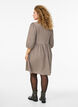 FLASH - Kurzes Kleid aus strukturiertem Stoff mit 3/4-Ärmeln, Beige, Model image number 2