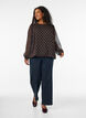 Gepunktete Bluse aus Chiffon mit transparenten &Auml;rmeln, Braun, Model image number 1