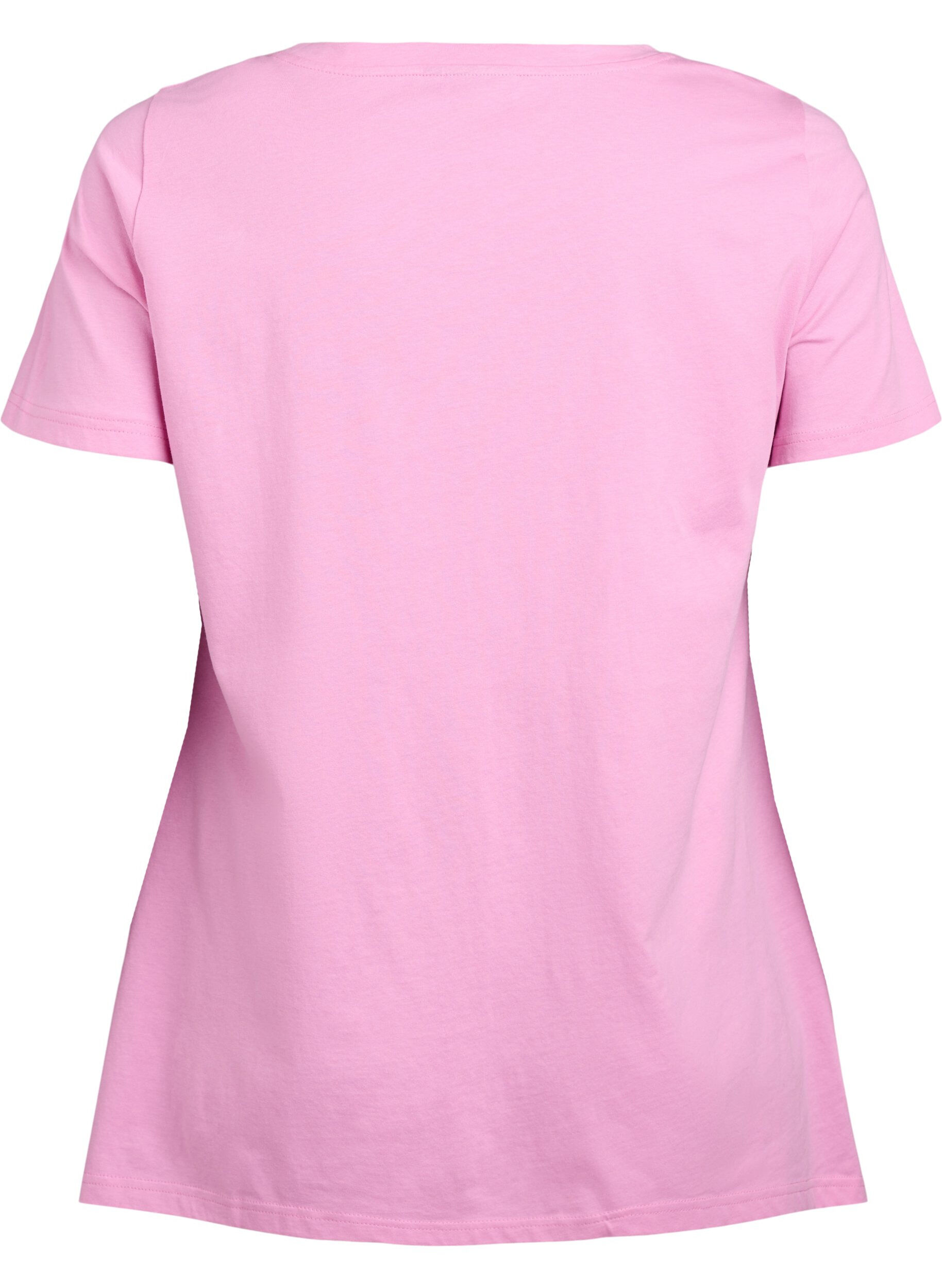 ZizziT-Shirt mit Rundhalsausschnitt und A-Linie, Pink, Packshot image number 1