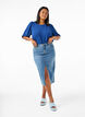 Bluse mit kurzem Arm und Schleife hinten, Estate Blue, Model image number 2