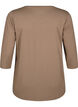 Trainingsshirt mit 3/4-Ärmeln, Beige, Packshot image number 1