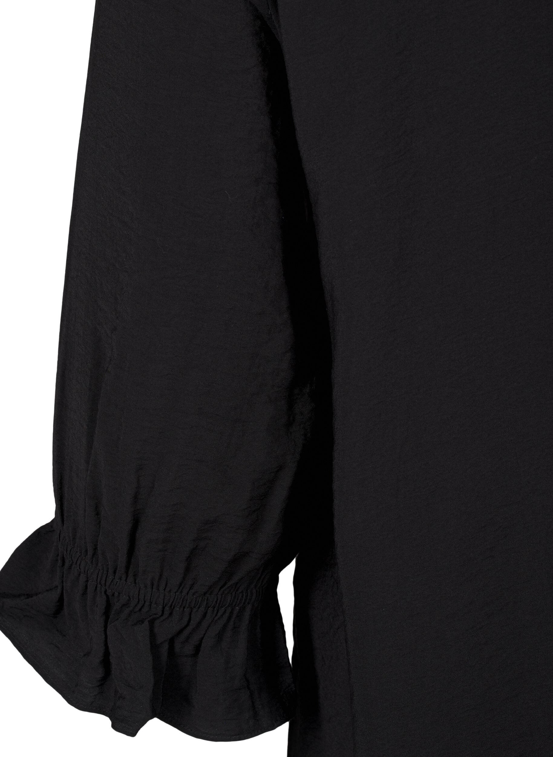 ZizziLanges Viskose-Shirt mit Spitzendetail, Black, Packshot image number 3